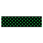 Polka Dots - Dark Pastel Green on Black Satin Scarf (Oblong)