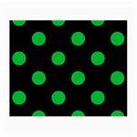 Polka Dots - Dark Pastel Green on Black Small Glasses Cloth (2 Sides)