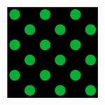 Polka Dots - Dark Pastel Green on Black Medium Glasses Cloth (2 Sides)