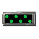 Polka Dots - Dark Pastel Green on Black Superlink Italian Charm (9mm)