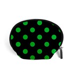 Polka Dots - Dark Pastel Green on Black Accessory Pouch (Small)