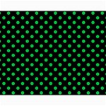 Polka Dots - Dark Pastel Green on Black Collage 11  x 14 