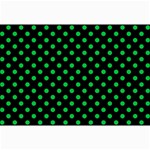 Polka Dots - Dark Pastel Green on Black Collage 12  x 18 