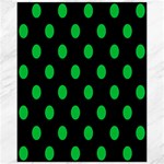 Polka Dots - Dark Pastel Green on Black Canvas 11  x 14 