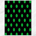 Polka Dots - Dark Pastel Green on Black Canvas 18  x 24 