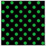 Polka Dots - Dark Pastel Green on Black Canvas 20  x 20 