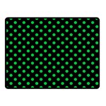 Polka Dots - Dark Pastel Green on Black Double Sided Fleece Blanket (Small) (Two Sides)
