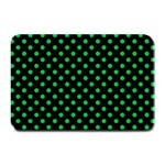 Polka Dots - Dark Pastel Green on Black Plate Mat