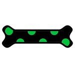 Polka Dots - Dark Pastel Green on Black Magnet (Dog Bone)