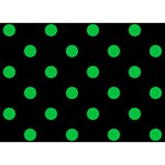 Polka Dots - Dark Pastel Green on Black Birthday Cake 3D Greeting Card (7x5)