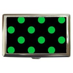 Polka Dots - Dark Pastel Green on Black Cigarette Money Case