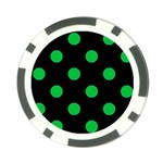 Polka Dots - Dark Pastel Green on Black Poker Chip Card Guard (10 pack)