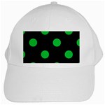 Polka Dots - Dark Pastel Green on Black Black Cap