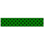 Polka Dots - Black on Green Flano Scarf (Small)