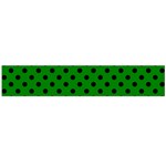 Polka Dots - Black on Green Flano Scarf (Large)