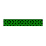 Polka Dots - Black on Green Flano Scarf (Mini)