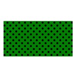 Polka Dots - Black on Green Satin Shawl