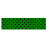 Polka Dots - Black on Green Satin Scarf (Oblong)