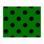 Polka Dots - Black on Green Small Glasses Cloth