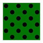 Polka Dots - Black on Green Medium Glasses Cloth (2 Sides)