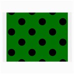 Polka Dots - Black on Green Large Glasses Cloth (2 Sides)