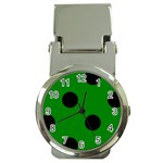 Polka Dots - Black on Green Money Clip Watch