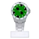 Polka Dots - Black on Green Nurses Watch