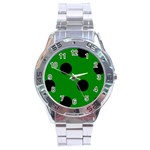 Polka Dots - Black on Green Stainless Steel Analogue Watch