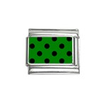 Polka Dots - Black on Green Italian Charm (9mm)