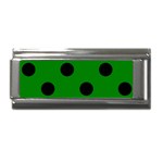 Polka Dots - Black on Green Superlink Italian Charm (9mm)