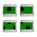 Polka Dots - Black on Green 9mm Italian Charm (4 pack)