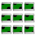 Polka Dots - Black on Green 9mm Italian Charm (9 pack)