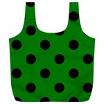 Polka Dots - Black on Green Full Print Recycle Bag (XL)