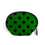 Polka Dots - Black on Green Accessory Pouch (Small)