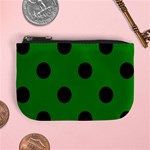 Polka Dots - Black on Green Mini Coin Purse