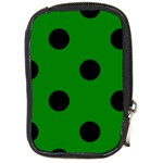 Polka Dots - Black on Green Compact Camera Leather Case