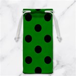 Polka Dots - Black on Green Jewelry Bag