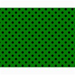 Polka Dots - Black on Green Collage 11  x 14 