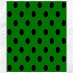 Polka Dots - Black on Green Canvas 8  x 10 