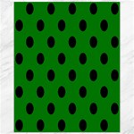 Polka Dots - Black on Green Canvas 11  x 14 