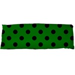 Polka Dots - Black on Green Body Pillow Case Dakimakura (Two Sides)