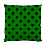 Polka Dots - Black on Green Standard Cushion Case (One Side)