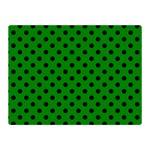 Polka Dots - Black on Green Double Sided Flano Blanket (Mini)