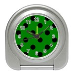 Polka Dots - Black on Green Desk Alarm Clock