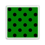 Polka Dots - Black on Green Memory Card Reader with Storage (Square)
