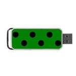 Polka Dots - Black on Green Portable USB Flash (Two Sides)