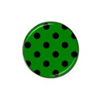 Polka Dots - Black on Green Hat Clip Ball Marker (4 pack)