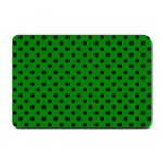 Polka Dots - Black on Green Small Doormat