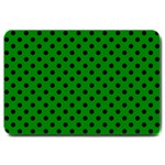 Polka Dots - Black on Green Large Doormat