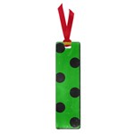 Polka Dots - Black on Green Small Book Mark